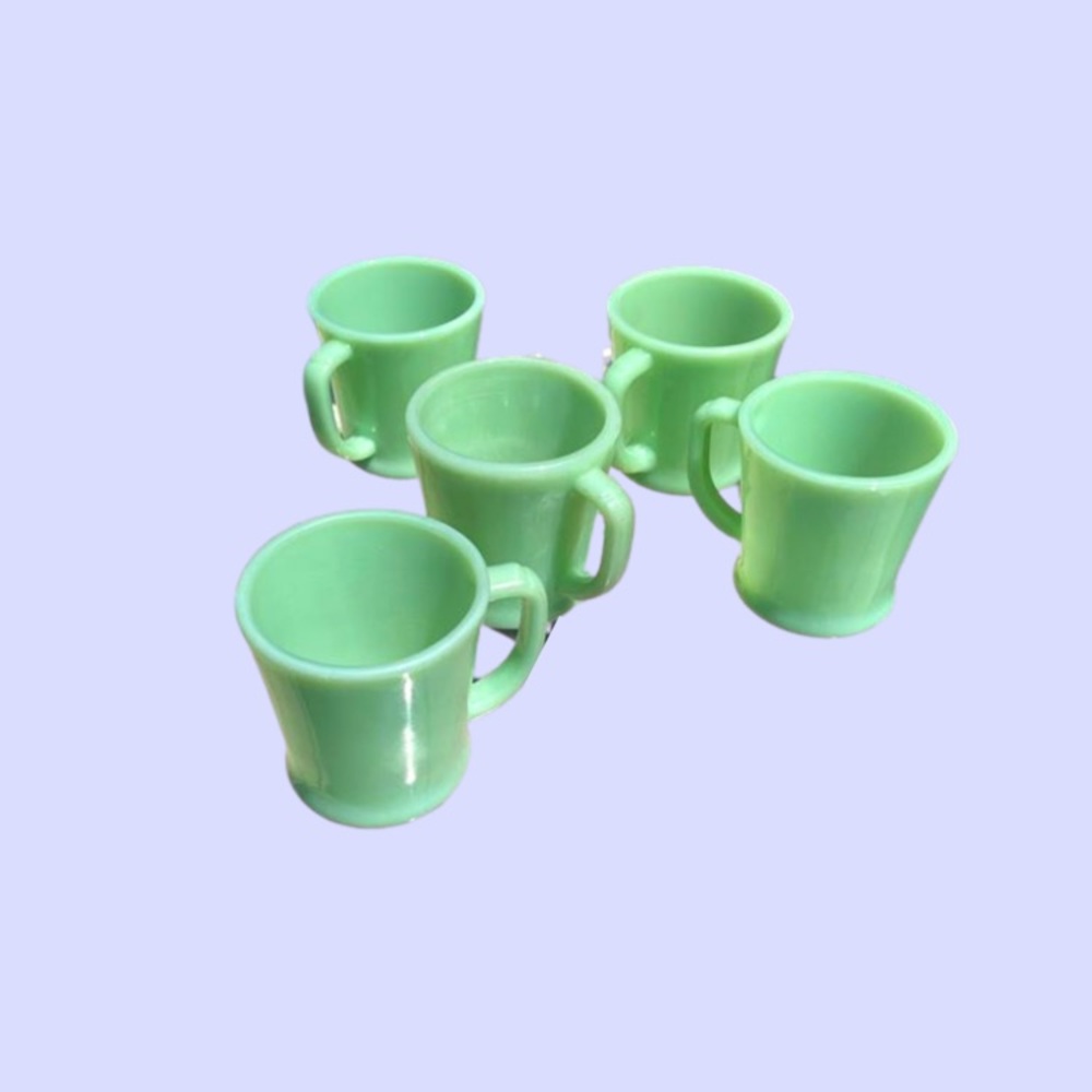 Vintage Milk Glass Mugs